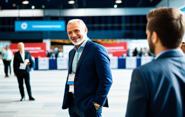 Networking at a Conference**

"A professional wearing a business casual outfit stands in a brightly lit convention center, engaged in a conversation with another professional. Focus on the genuine exchange and open body language. Background blurred with other attendees and event banners. Fully clothed, appropriate attire, professional environment, safe for work, perfect anatomy, natural pose, high quality."

**