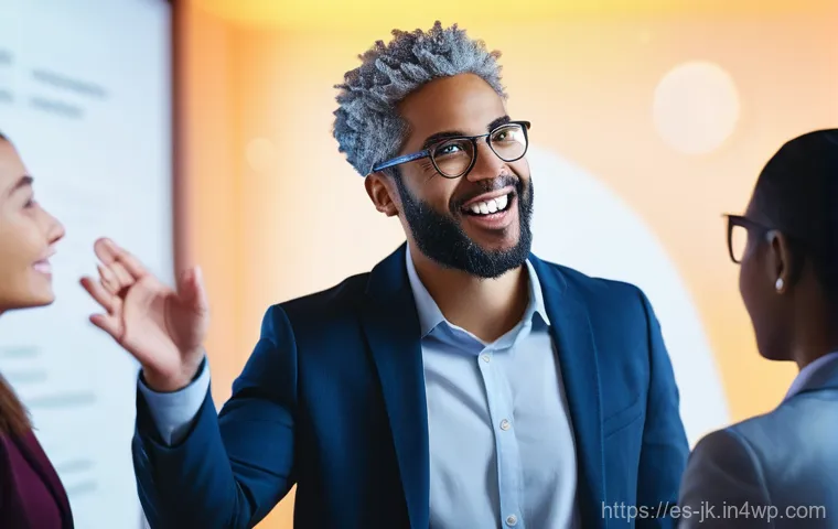 약한 연결을 통해 직무 경험 얻기 - **Prompt 1: "The Spark of Unexpected Opportunity"**
    A diverse group of professionals, casually d...