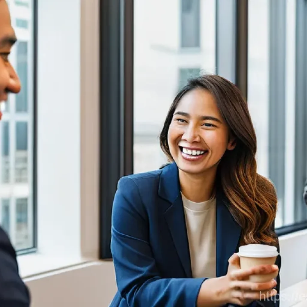 약한 연결을 통한 채용 과정 간소화 - **Prompt 1: The Serendipitous Connection**
    "A diverse group of young professionals, aged 25-40, ...