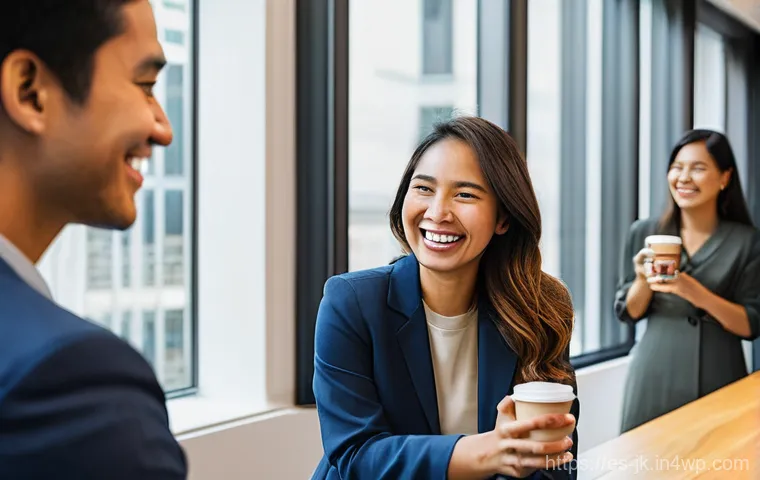 약한 연결을 통한 채용 과정 간소화 - **Prompt 1: The Serendipitous Connection**
    "A diverse group of young professionals, aged 25-40, ...