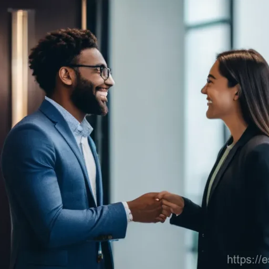 약한 연결의 개인적 및 직업적 성장에 미치는 영향 - **Prompt 1: The Spark of a Casual Connection**
    "A vibrant and dynamic image illustrating two div...