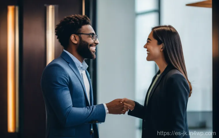 약한 연결의 개인적 및 직업적 성장에 미치는 영향 - **Prompt 1: The Spark of a Casual Connection**
    "A vibrant and dynamic image illustrating two div...