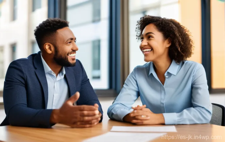 약한 연결을 통해 직장 내 다양성 증진하기 - **Prompt 1: The Spark of Connection**
    "A vibrant, eye-level shot inside a bustling, modern co-wo...