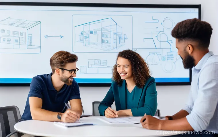 약한 연결을 통해 직장 내 다양성 증진하기 - **Prompt 1: The Spark of Connection**
    "A vibrant, eye-level shot inside a bustling, modern co-wo...