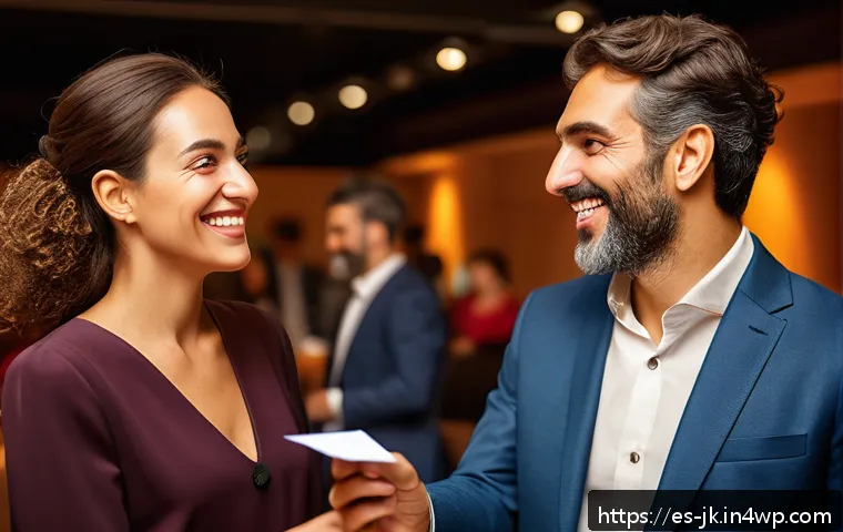 약한 연결을 통한 비즈니스 파트너십 구축하기 - A professional networking event scene in a modern, stylish conference hall in Spain, featuring diver...